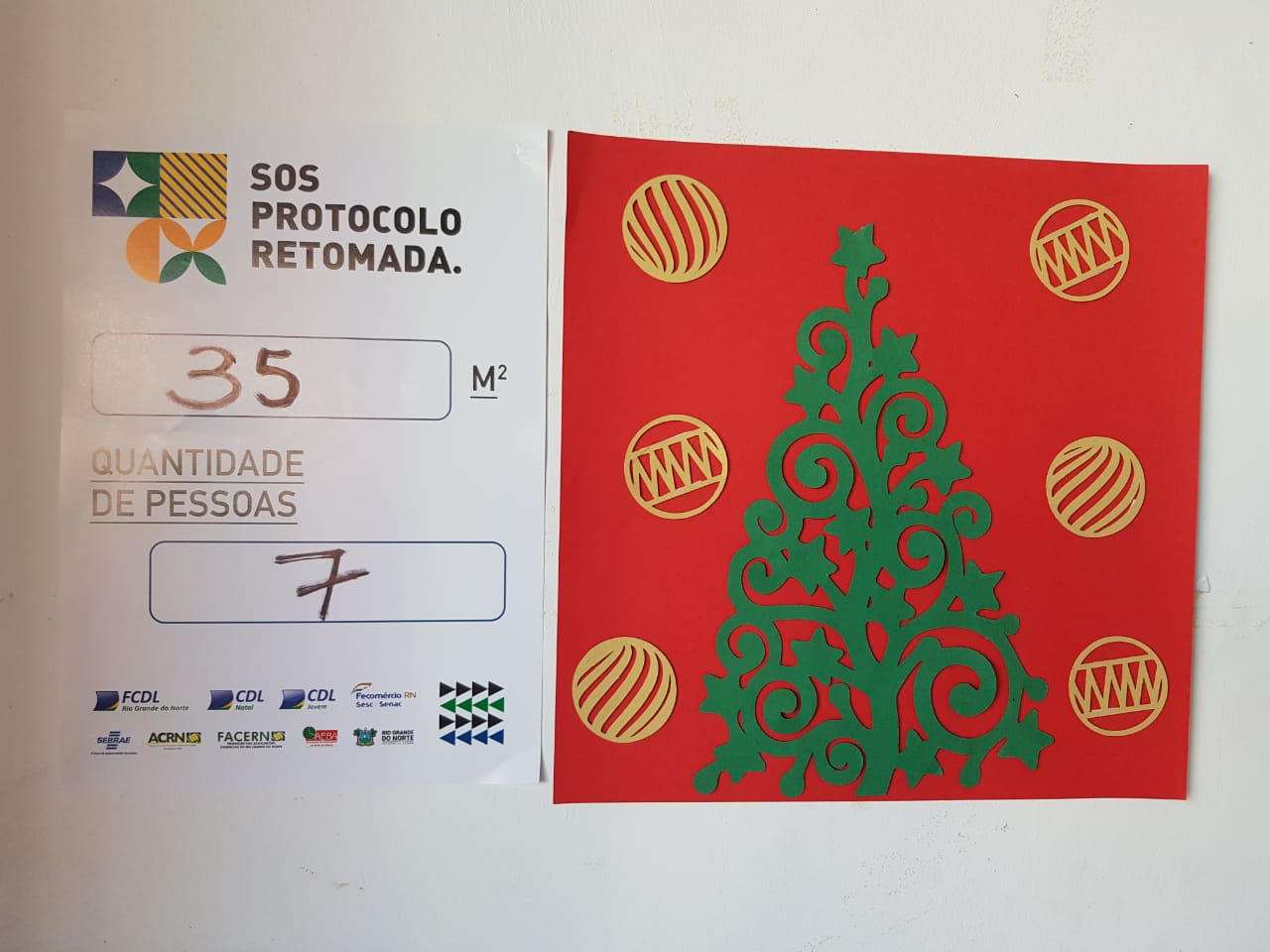 Sinaliza&ccedil;&atilde;o do n&uacute;mero de pessoas permitido por metro quadrado